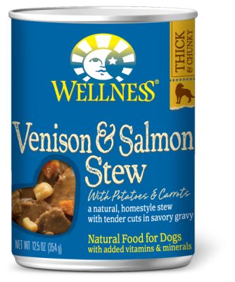 Wellness Venison & Salmon Stew with Potatoes & Carrots Canned Dog Food 12x12.5oz