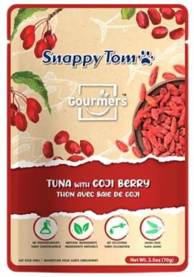 Snappy Tom Gourmers Tuna with Goji Berry Grain Free Cat Food Pouches - 12 x 70gm/2.5oz