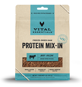 Vital Essentials Protein Mix-In Beef Ground Freeze Dried Raw Dog Food Topper - 6 oz