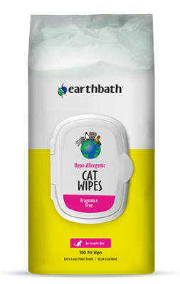 Earthbath Hypo-Allergenic Cat Wipes - 100ct