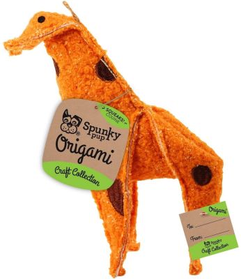 Spunky Pup Origami Giraffe Dog Toy 