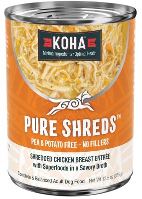 KOHA Pure Shreds Shredded Chicken Breast and Pumpkin Entree Canned Dog Food - 12 x 12.5oz