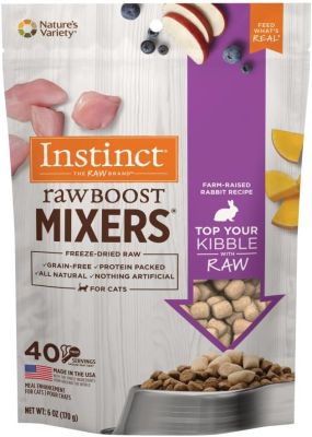 Instinct Raw Boost Mixers Grain Free Freeze Dried Rabbit Recipe Cat Food Toppers - 6oz