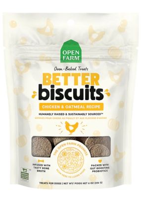 Open Farm Better Biscuits Chicken & Oatmeal Recipe Dog Treat 8oz