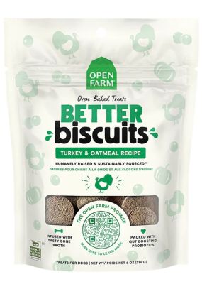 Open Farm Better Biscuits Turkey & Oatmeal Recipe Dog Treat 8oz