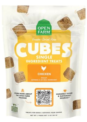 Open Farm Raw Cubes Single Ingredient Chicken Freeze Dried Dog Treat 3oz