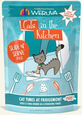Weruva Cats In The Kitchen Slide N' Serve Cat Times at Fridgemont Duck & Tuna Cat Food Pouches - 12x3oz