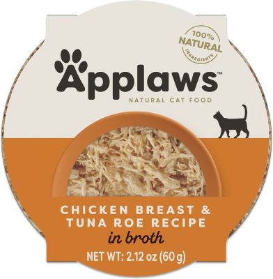 Applaws Chicken Breast with Tuna Roe in Broth Cat Food Pot 10 x 60g