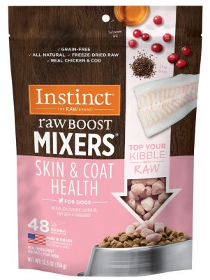 Instinct Raw Boost Mixers Grain Free Freeze Dried Skin and Coat Recipe Dry Dog Food Topper