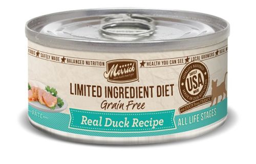 Merrick Limited Ingredient Diet Grain Free Real Duck Pate Canned Cat Food 24x5oz