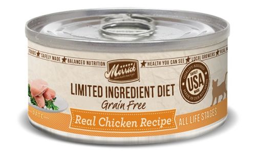 Merrick Limited Ingredient Diet Grain Free Real Chicken Pate Canned Cat Food 24x5oz