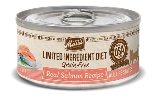 Merrick Limited Ingredient Diet Grain Free Real Salmon Pate Canned Cat Food 24x5oz
