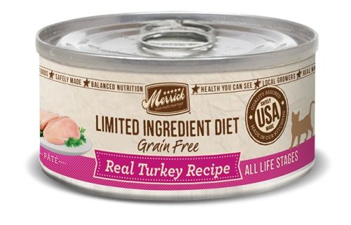 Merrick Limited Ingredient Diet Grain Free Real Turkey Pate Canned Cat Food 24x5oz
