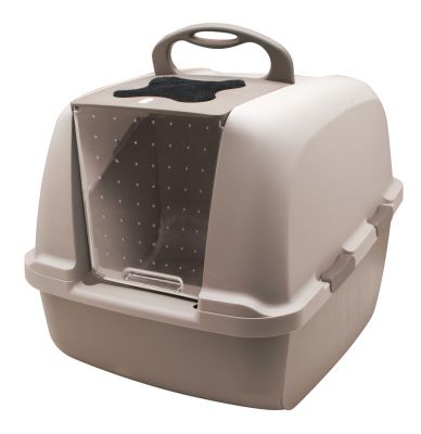 Catit Jumbo Hooded Cat Pan - Warm Gray Color