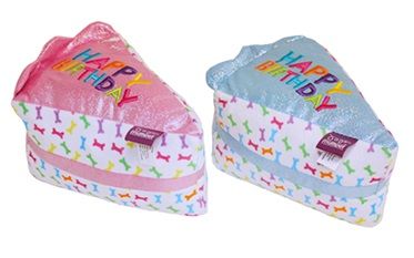 Multipet Birthday Cake Slice 6" Assorted Dog Toy