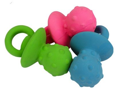 Multipet Minipet Latex Pacifiers Assorted 4" Dog Toy
