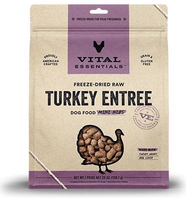 Vital Essentials Turkey Entree Mini Nibs Freeze Dried Raw Dog Food