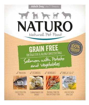 Naturo Grain Free Salmon & Potato Wet Dog Food - 7x400g