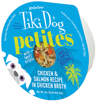 Tiki Dog Aloha Petites Chicken & Salmon Recipe in Broth Wet Dog Food - 4 x 3oz