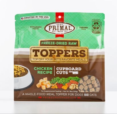 Primal Cupboard Cuts Chicken Recipe Freeze-Dried Raw Toppers for Cats and Dogs 