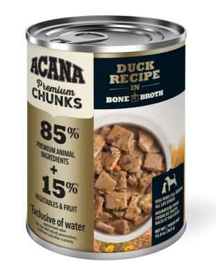 Acana Premium Chunks Duck Recipe With Bone Broth Canned Dog Food - 12x12.8oz