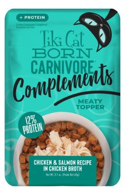 Tiki Cat Complements Chicken & Salmon Recipe in Chicken Broth Cat Food Pouches - 12 x 2.1oz