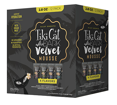 Tiki Cat After Dark Velvet Mousse Variety Pack Cat Food Pouches 12 x 2.8oz