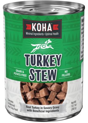 KOHA Minimal Ingredient Turkey Stew Canned Dog Food - 12 x 12.7oz