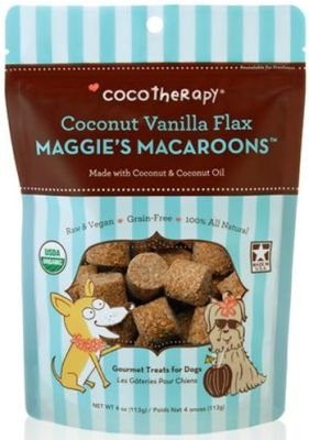 CocoTherapy Maggie's Macaroons Coconut Vanilla Flax Dog Treats - 4oz - BB Date: Apr 02 2024