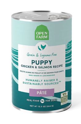Open Farm Puppy Chicken and Salmon Pate Canned Dog Food 12 x 12.5 oz