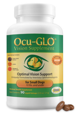 Ocu-GLO Canine Vision Supplement Gelcaps for Small Dogs, 10 lbs and under - 90ct