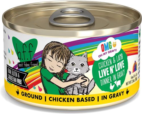 Weruva BFF OMG Live N' Love Chicken & Lamb Dinner in Gravy Grain-Free Canned Cat Food 