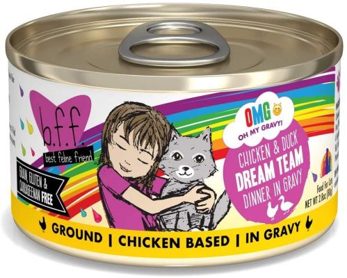 Weruva BFF OMG Dream Team Chicken & Duck Dinner in Gravy Grain-Free Canned Cat Food 