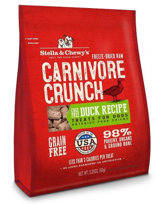 Stella & Chewy's Carnivore Crunch Cage-Free Duck Recipe Freeze-Dried Dog Treats 3.25oz