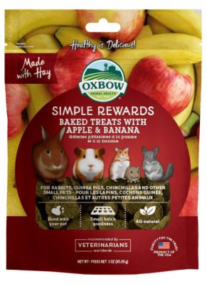 Oxbow Simple Rewards Baked Treats with Apple & Banana - 2oz