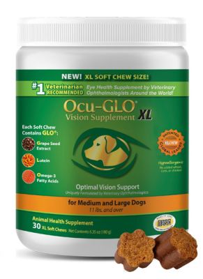Ocu-GLO Canine Vision Supplement XL Soft Chews for Medium to Large Dogs 11lbs or over - 30ct