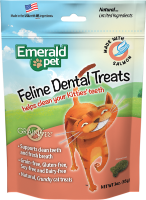 Emerald Pet Feline Dental Treats with Salmon Cat Treats