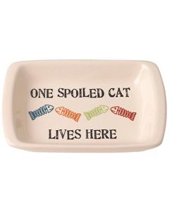 PetRageous Designs One Spoiled Cat Rectangle Saucer Bowl