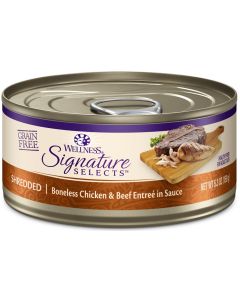 Wellness Signature Selects Grain Free Shredded Chicken & Beef Entree Canned Cat Food
