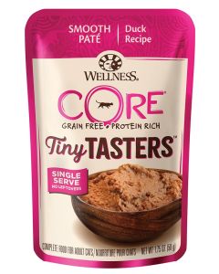 Wellness CORE Grain Free Tiny Taster Duck Cat Food Pouches 12 x 1.75oz