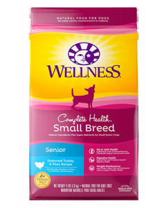 Wellness Small Breed Complete Health Senior Turkey & Peas Recipe Dry Dog Food - 4lb