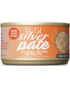 Tiki Cat Silver Pate Chicken Recipe In Broth Canned Cat Food - 12x2.4oz