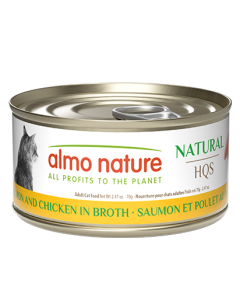 Almo Nature Natural HQS Salmon and Chicken in Broth Grain-Free Canned Cat Food 24x2.5oz