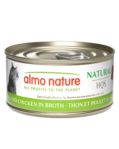 Almo Nature Natural HQS Tuna and Chicken in Broth Grain-Free Canned Cat Food 24x2.5oz