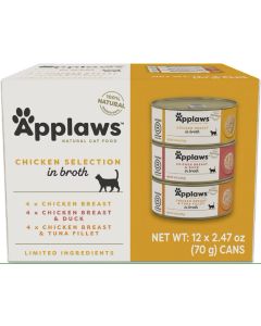Applaws Chicken Selection in Broth Variety Pack Canned Cat Food - 12x2.47oz