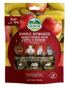 Oxbow Simple Rewards Baked Treats with Apple & Banana - 2oz