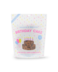 Bocce's Bakery Birthday Cake Peanut Butter, Carbon & Vanilla Recipe Biscuits for Dogs - 5oz