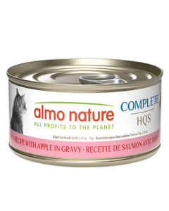 Almo Nature Complete HQS Salmon Recipe with Apple in Gravy Grain-Free Canned Cat Food 24x2.47oz