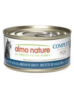Almo Nature Complete HQS Mackerel with Sea Bream in Gravy Grain-Free Canned Cat Food - 24x2.47oz