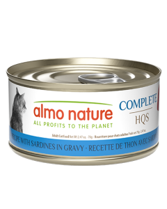 Almo Nature Complete HQS Tuna Recipe & Sardines in Gravy Grain-Free Canned Cat Food 24x2.47oz